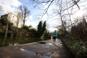 a jogger at Regent's Canal