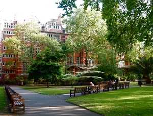 benches in Mount Street Gardens